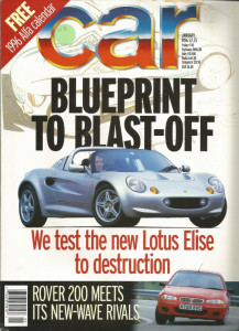 CAR MAGAZINE 1996 JAN - 456GT, ELISE, M3, ESCORT RALLYE COSWORTH